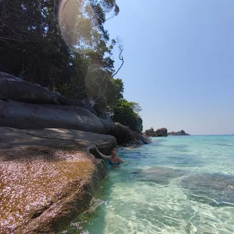 Granite boulders above the shallows of the Similan Islands